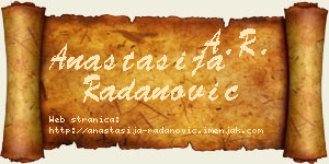 Anastasija Radanović vizit kartica